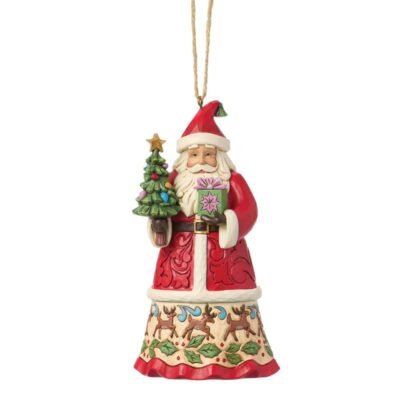 Santa with Gifts Hanging Ornament 12 cm