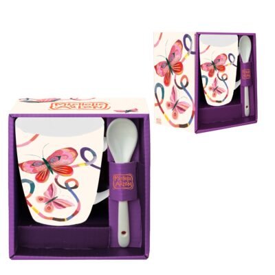 Κούπα Με Κουταλάκι Butterfly 300 ml 13x12 cm